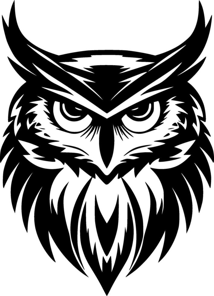 Owl, Black and White illustration vector