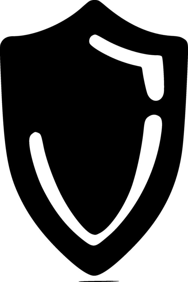 Shield - Black and White Isolated Icon - illustration vector