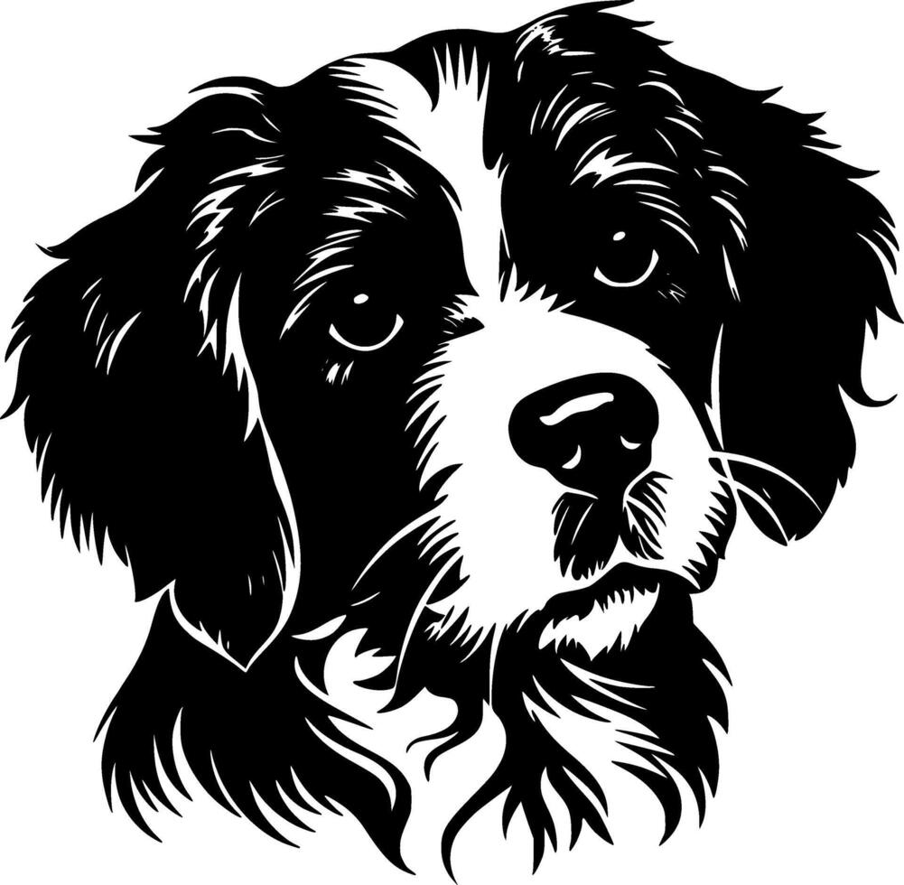 Terrier - Black and White Isolated Icon - illustration vector