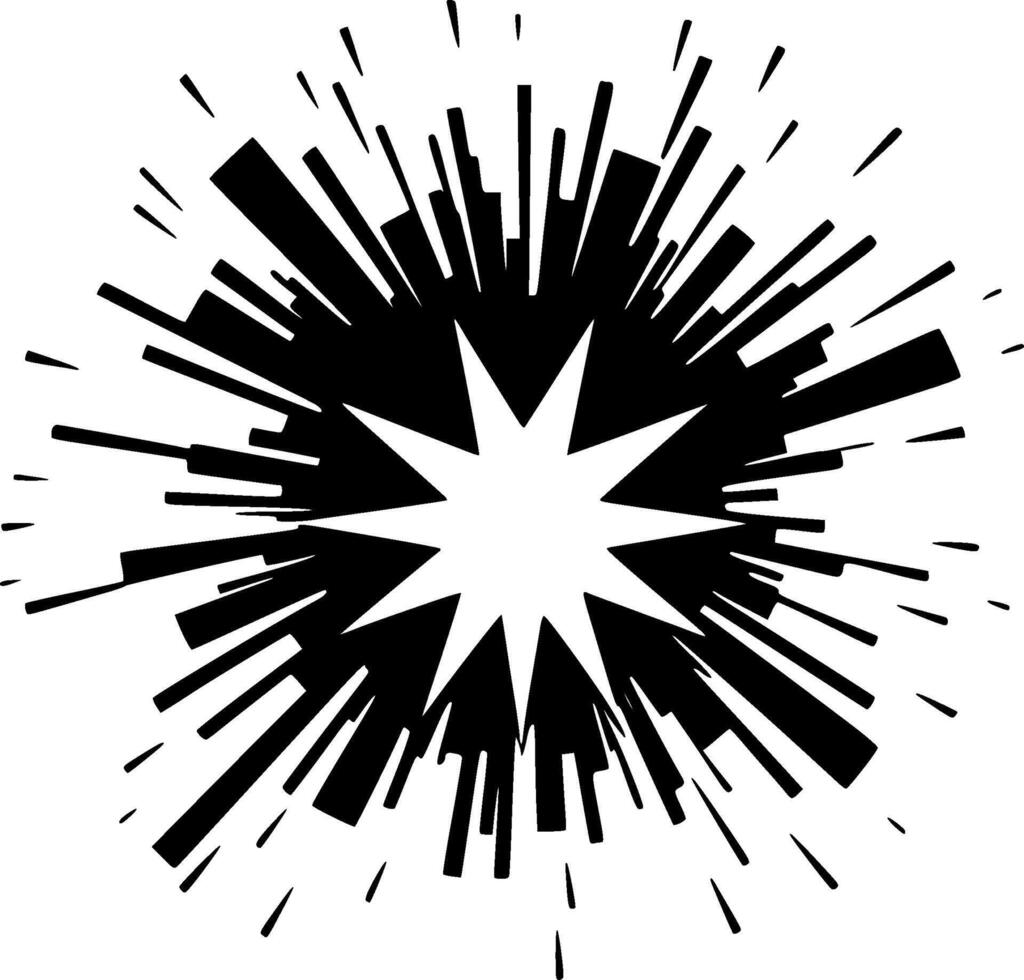 Explosion - Black and White Isolated Icon - illustration vector