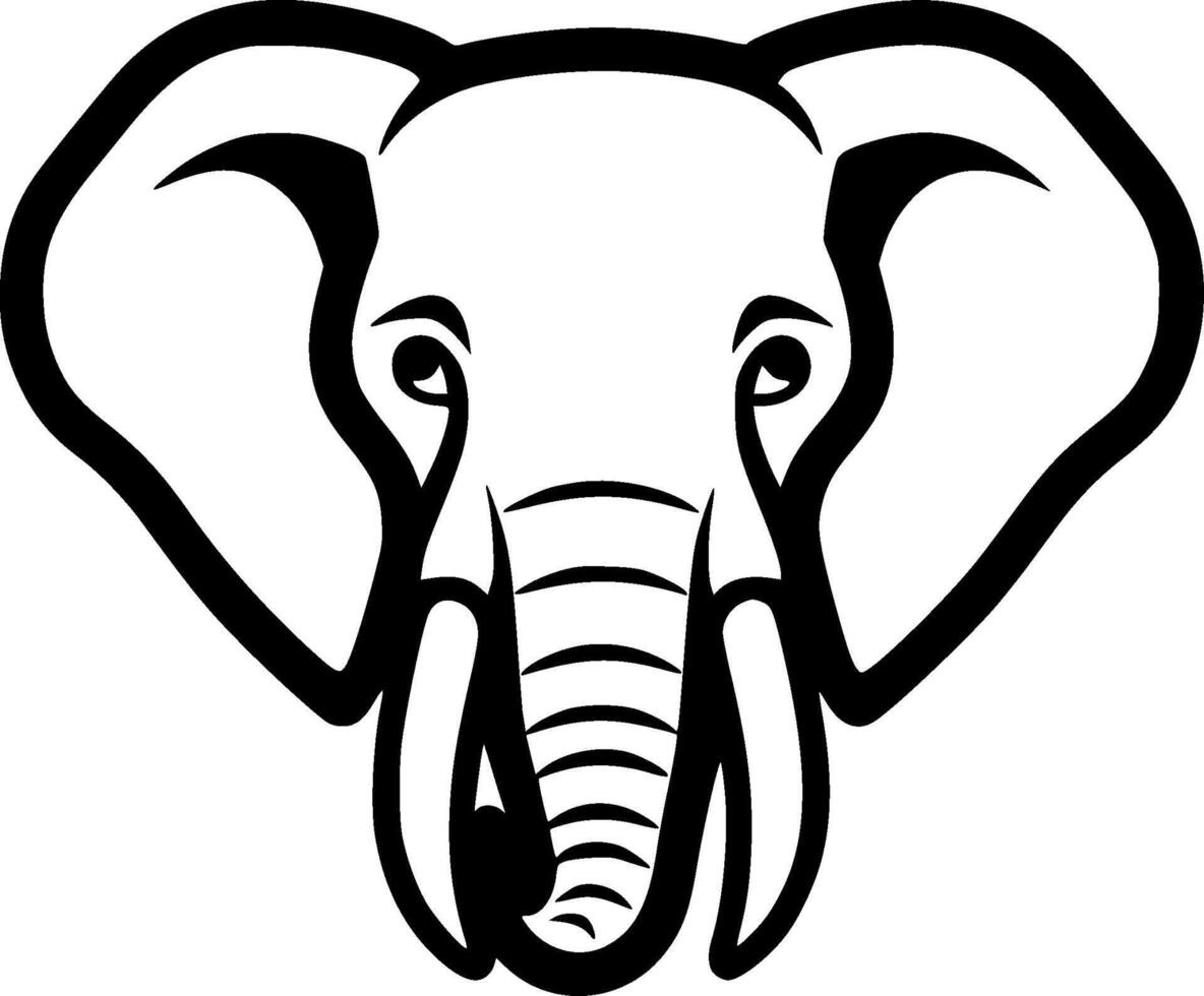 Elephant - Black and White Isolated Icon - illustration vector