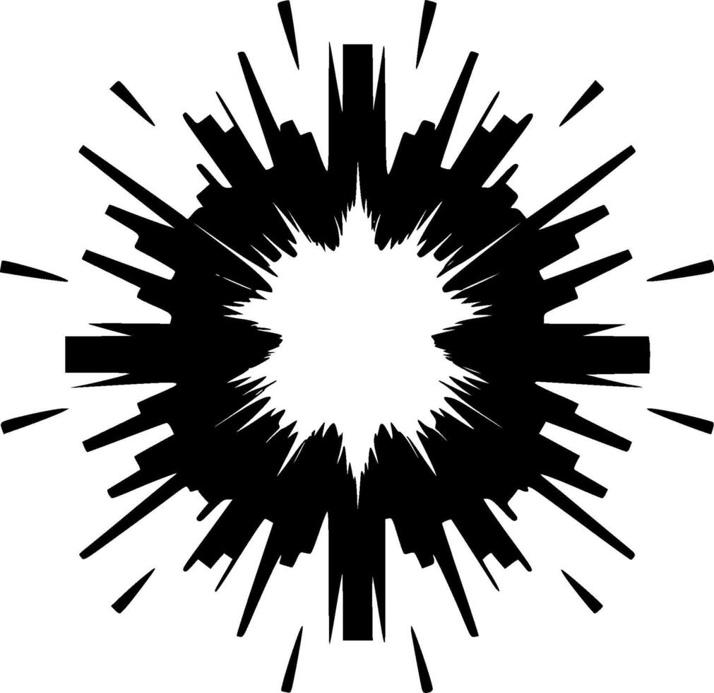 Explosion, Minimalist and Simple Silhouette - illustration vector