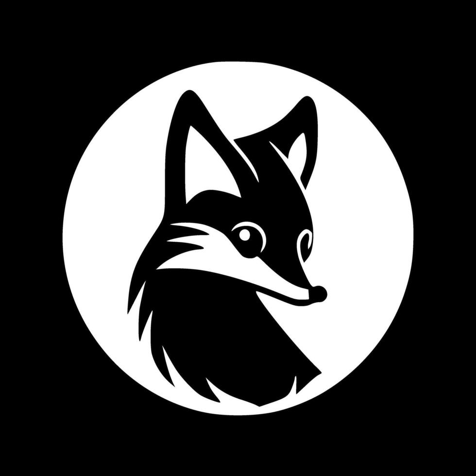 Fox, Black and White illustration vector