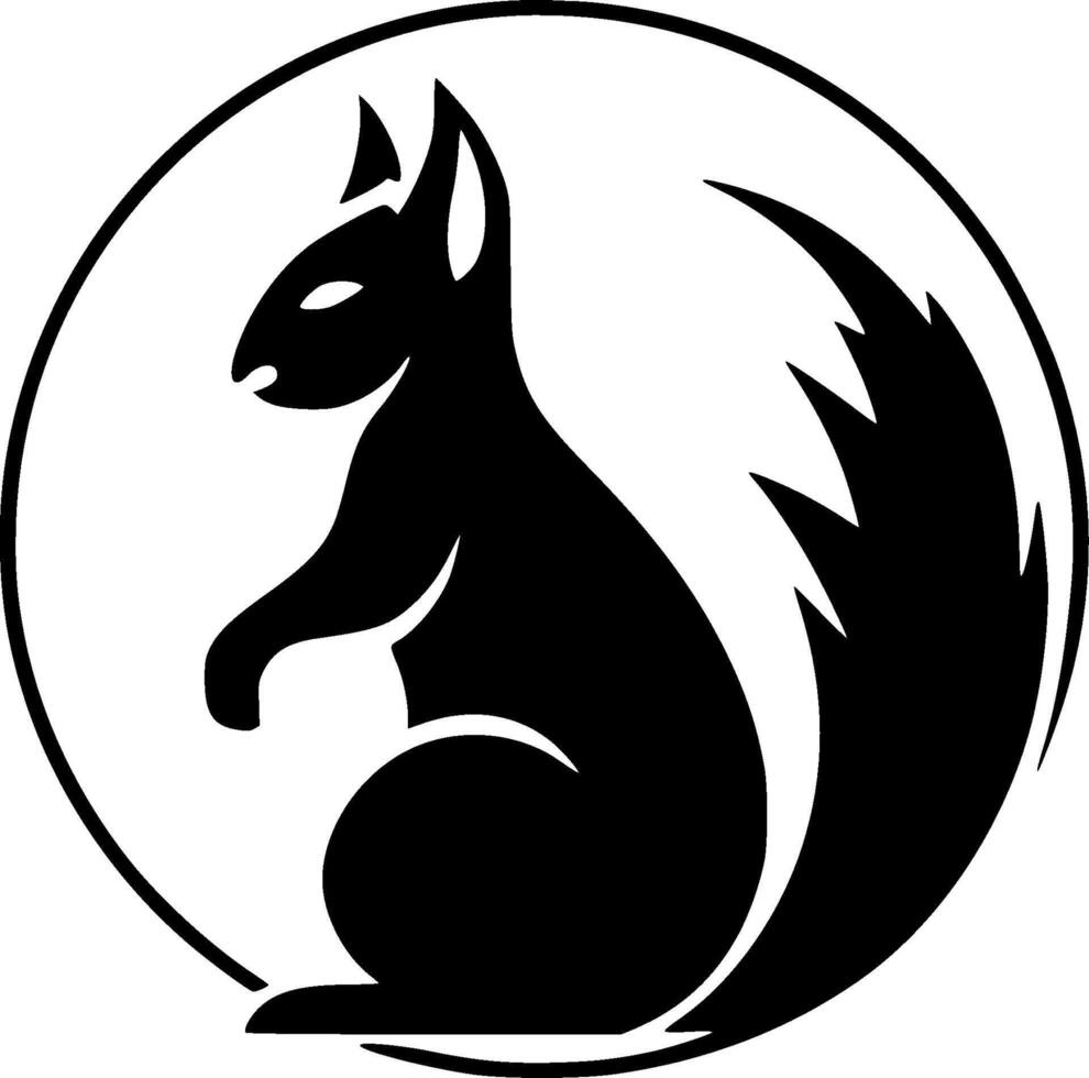 Squirrel, Minimalist and Simple Silhouette - illustration vector