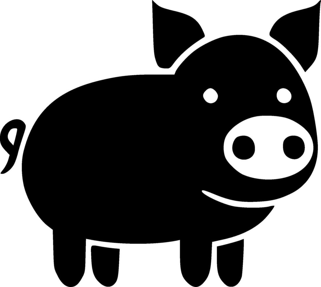 Pig, Minimalist and Simple Silhouette - illustration vector