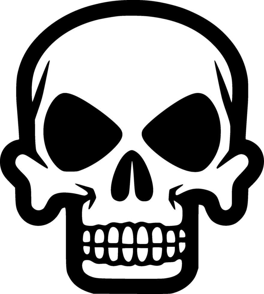 Skull - Black and White Isolated Icon - illustration vector