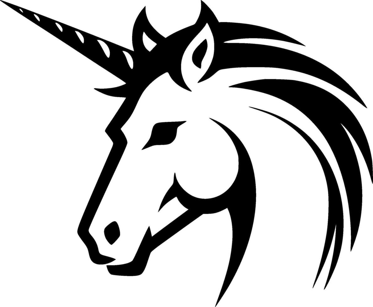 Unicorn, Black and White illustration vector