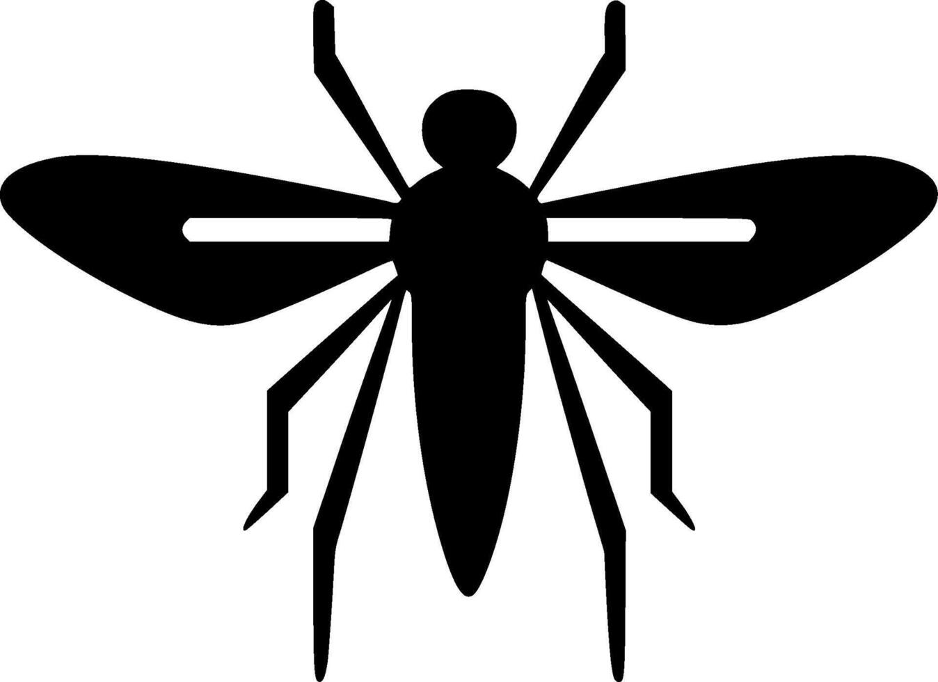 Mosquito, Black and White illustration vector