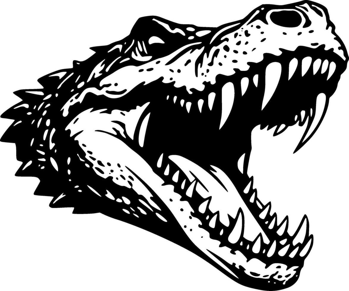 Crocodile, Minimalist and Simple Silhouette - illustration vector