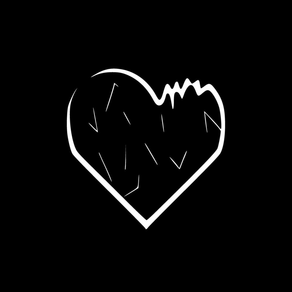 Heart, Minimalist and Simple Silhouette - illustration vector