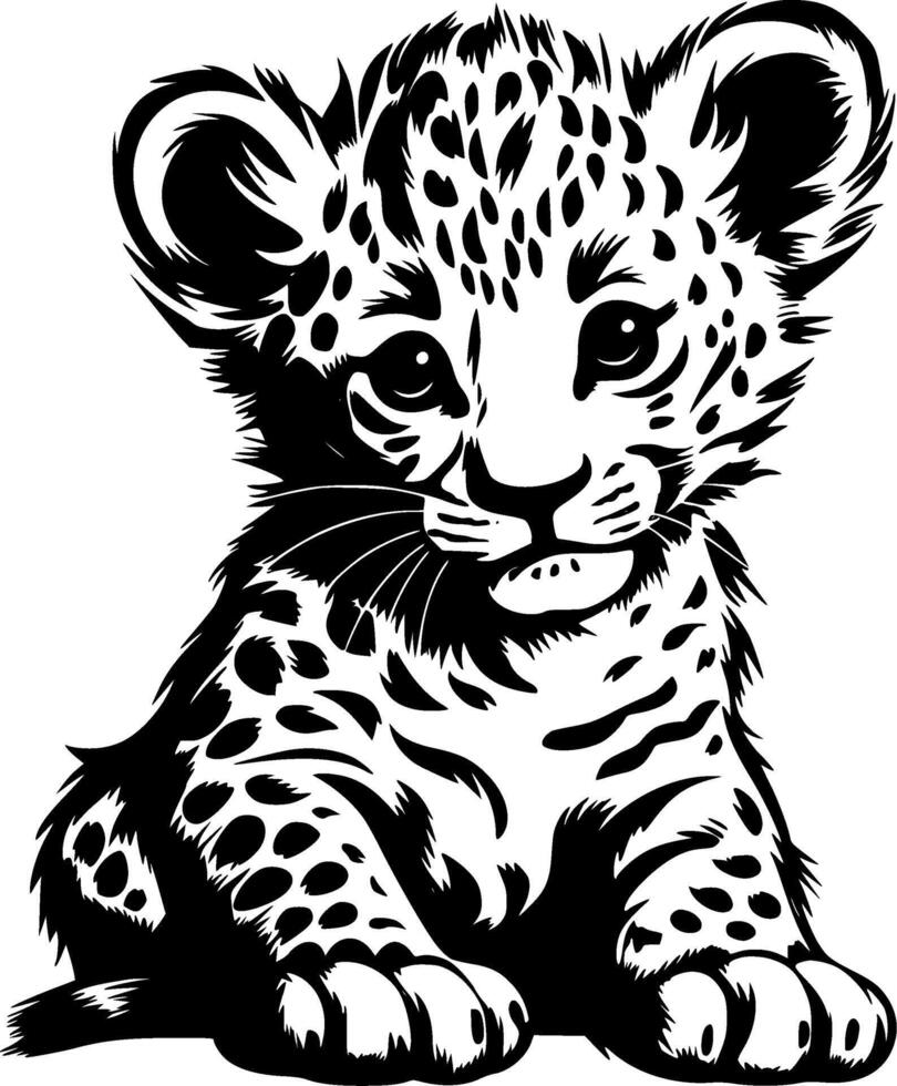 Leopard Baby - Minimalist and Flat Logo - illustration vector