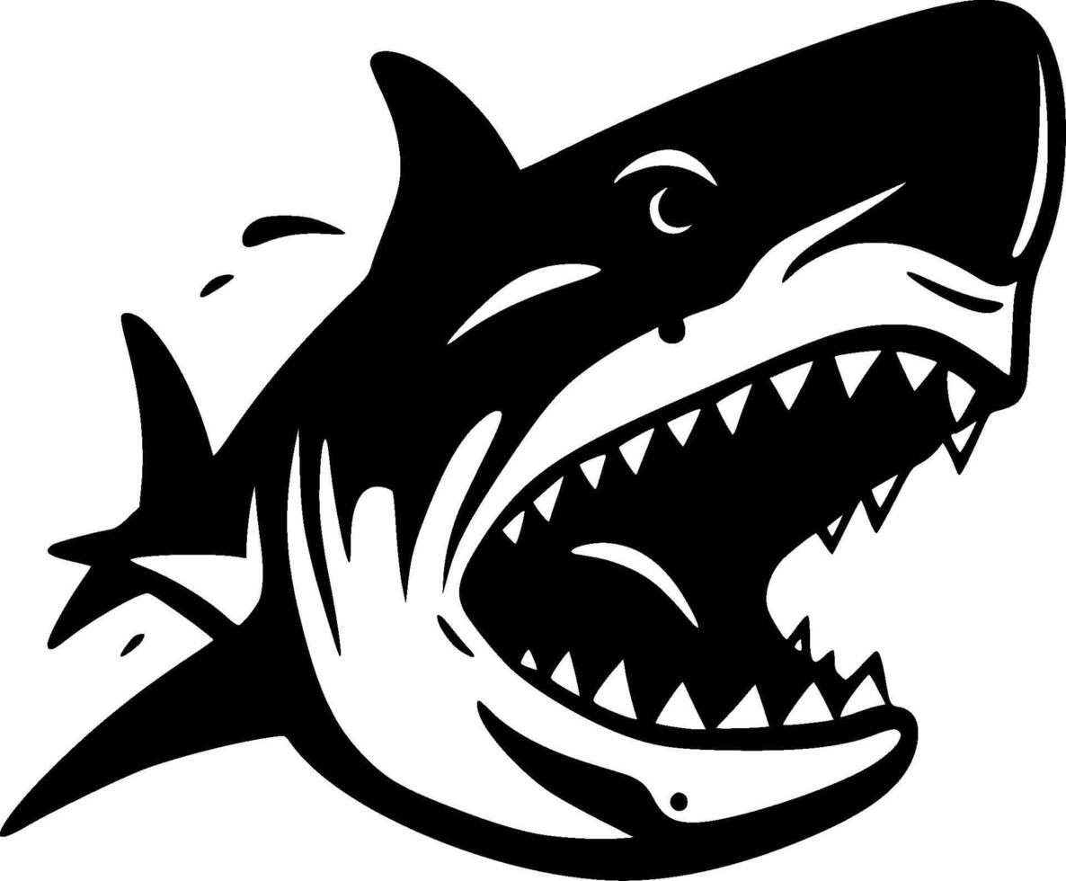 Shark, Minimalist and Simple Silhouette - illustration vector