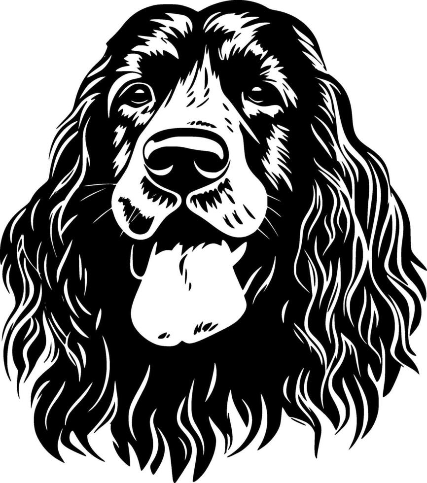 Cocker Spaniel - Black and White Isolated Icon - illustration vector