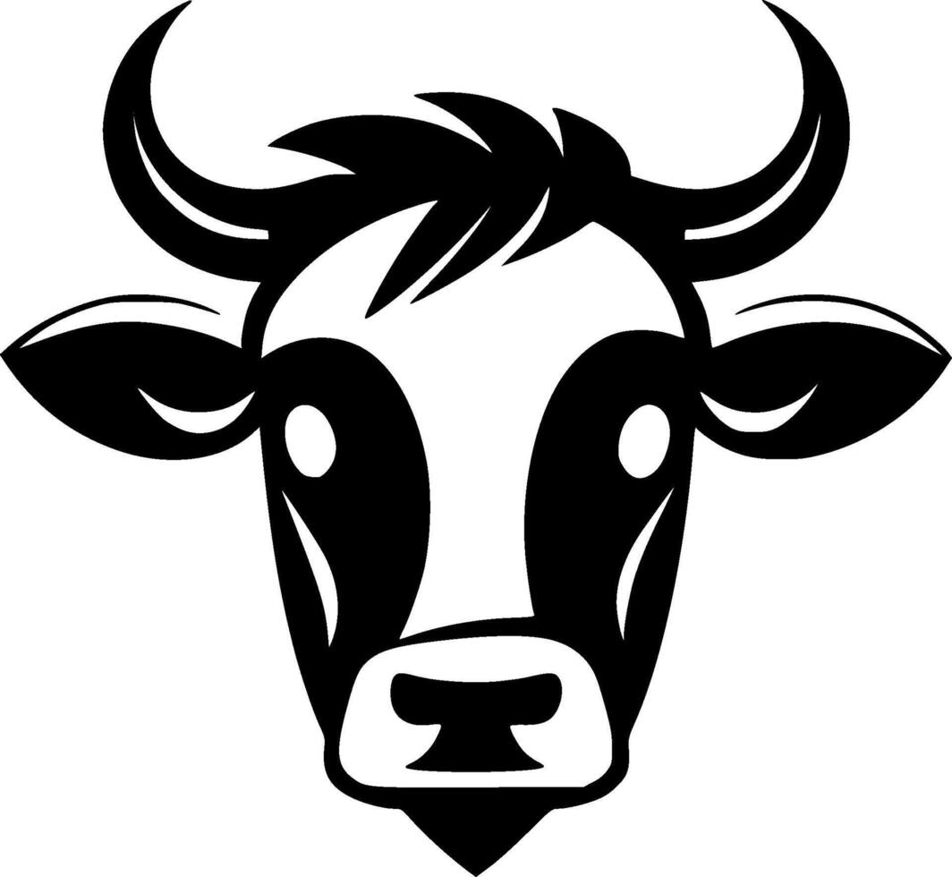 Cow, Minimalist and Simple Silhouette - illustration vector