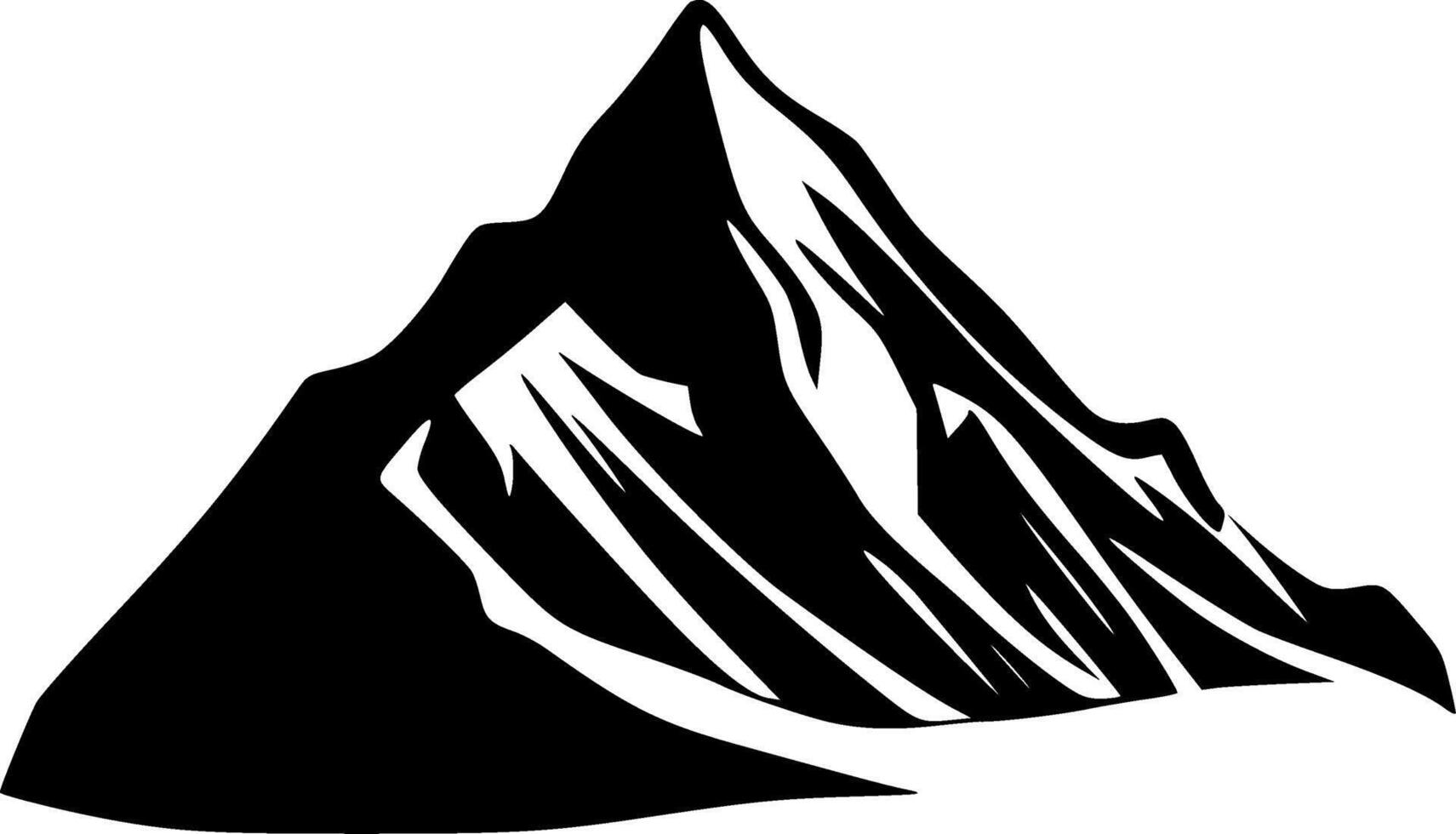 Mountain - Black and White Isolated Icon - illustration vector