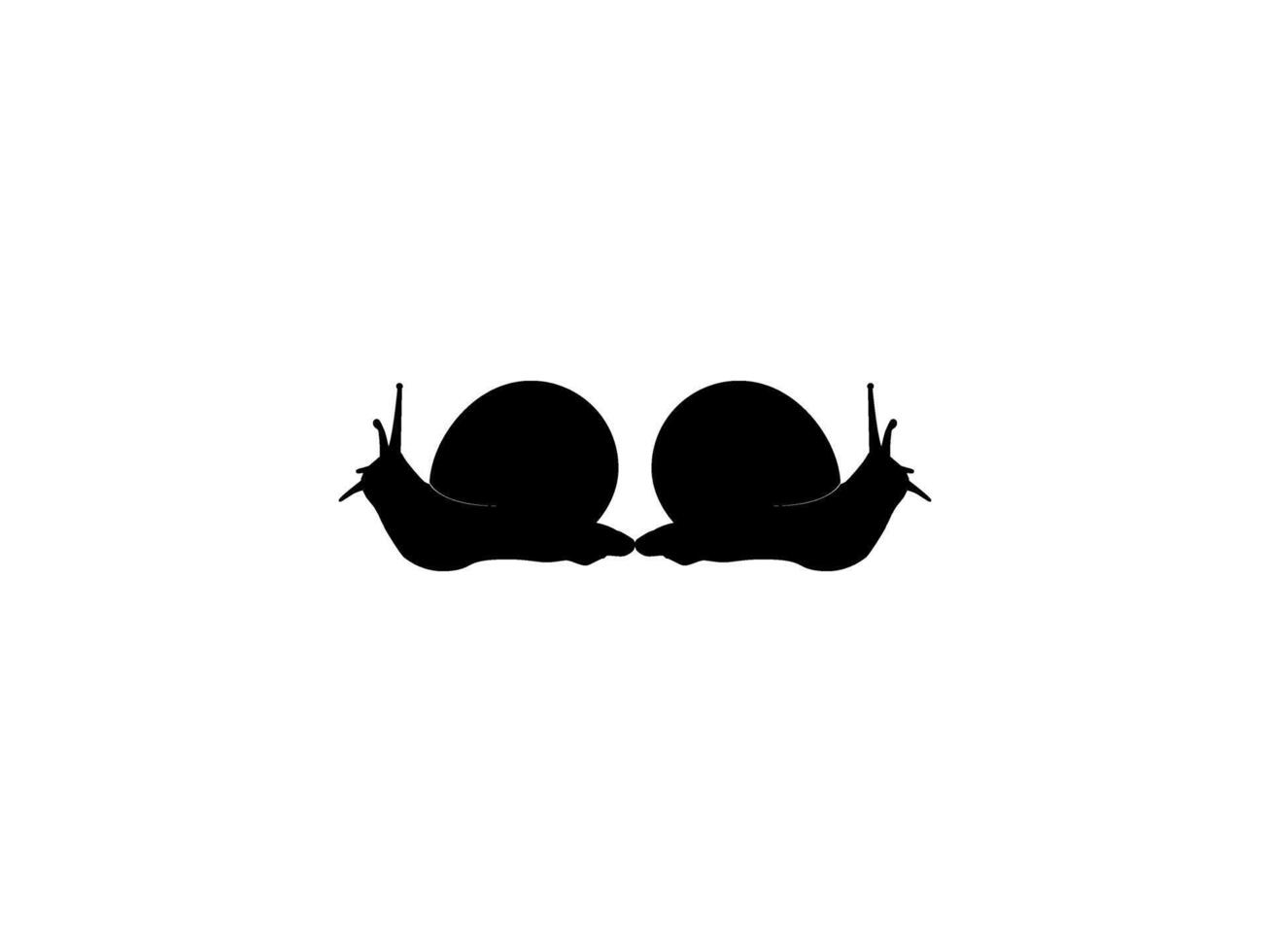 Silhouette of the Snails are also called Escargot, Flat Style, Pair Animal Series, can use for Logo, Art Illustration, Apps, Website or Graphic Design Element vector