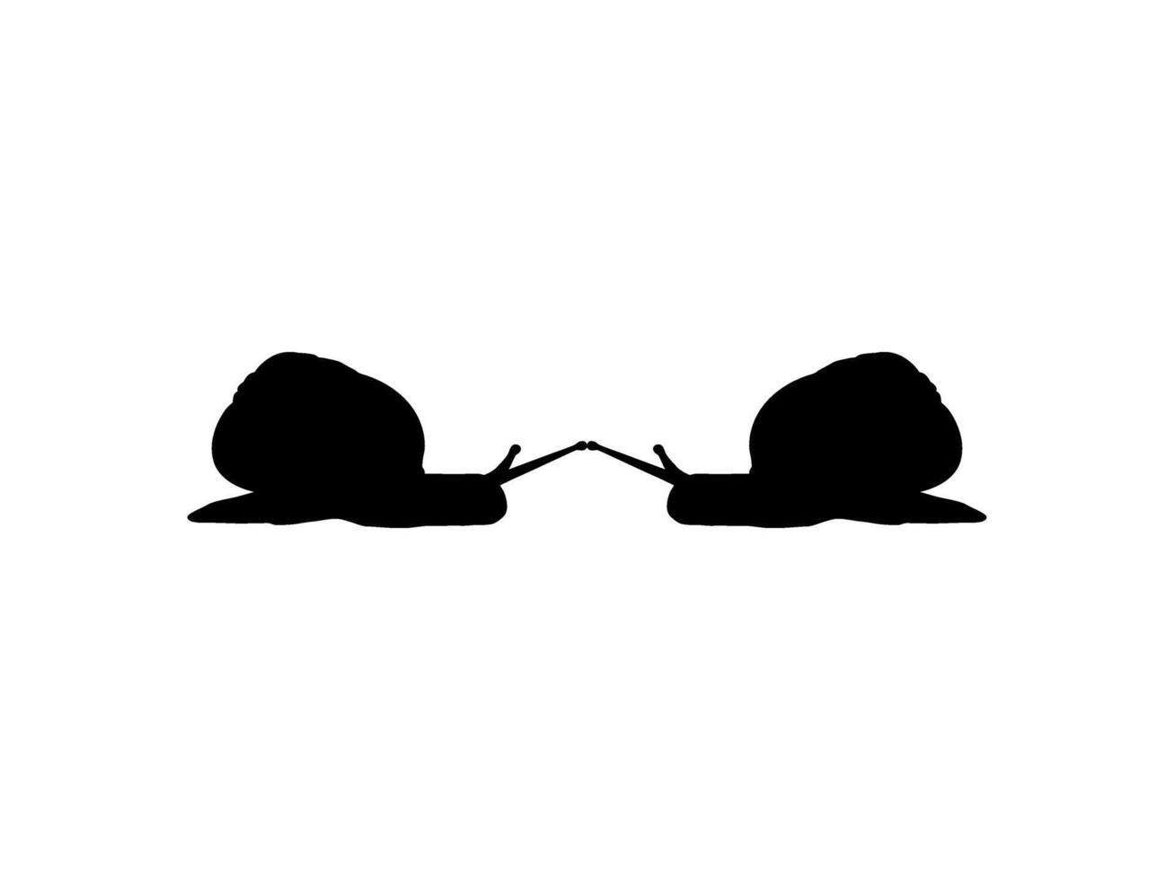 Silhouette of the Snails are also called Escargot, Flat Style, Pair Animal Series, can use for Logo, Art Illustration, Apps, Website or Graphic Design Element vector
