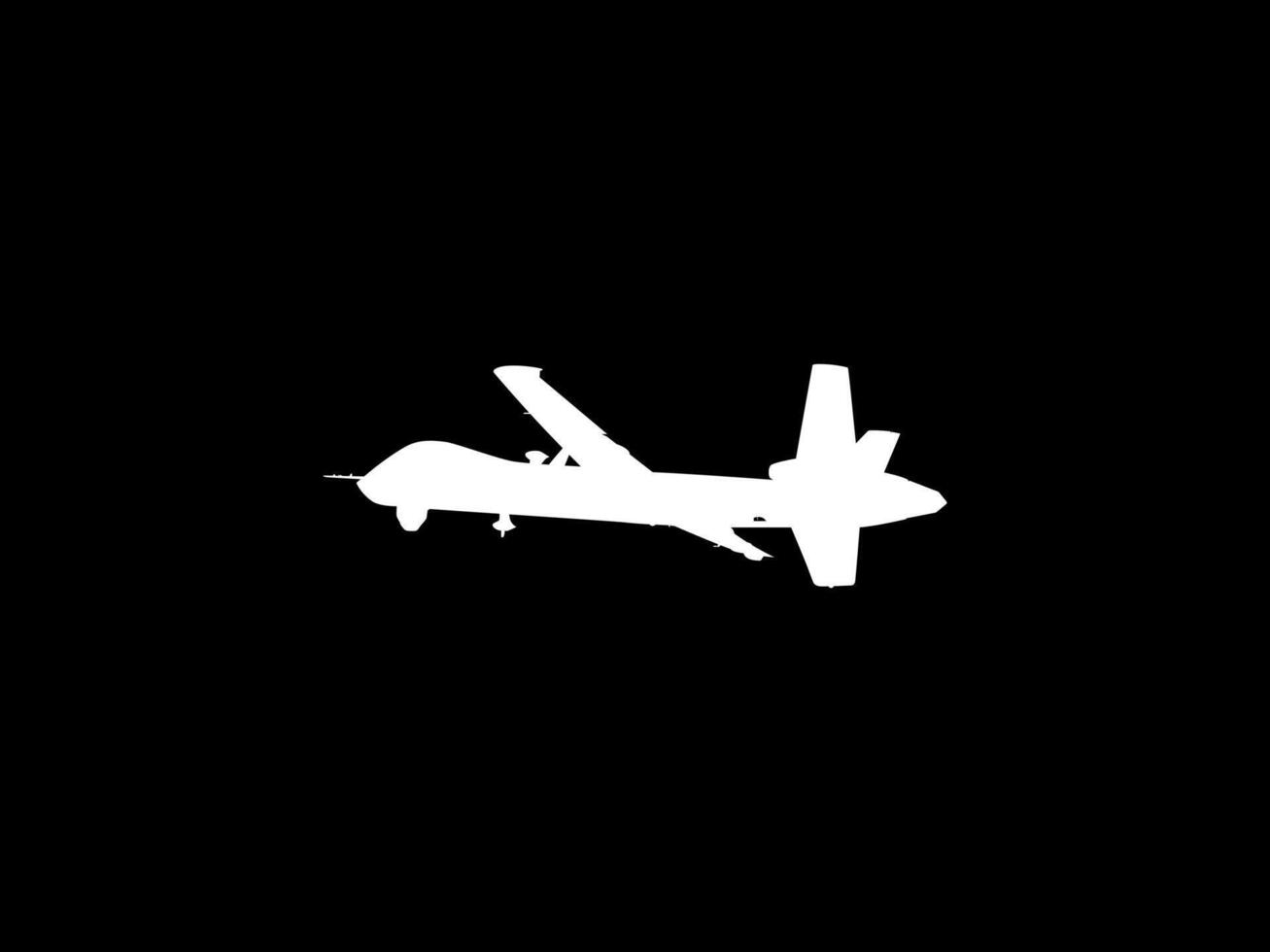 Silhouette of the UAV drone or Unmanned Aerial Vehicle, Flat Style, can use for Art Illustration, Logo Gram, Pictogram, Website, or Graphic Design Element vector