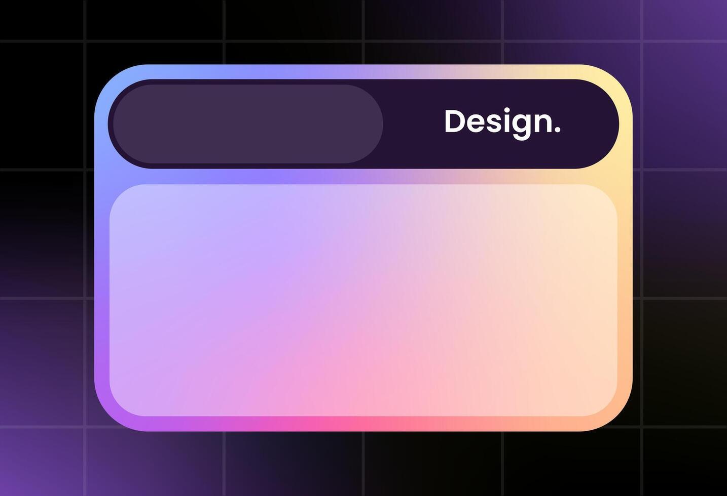 Futuristic design element in gradient colors. Pop up interface element. vector
