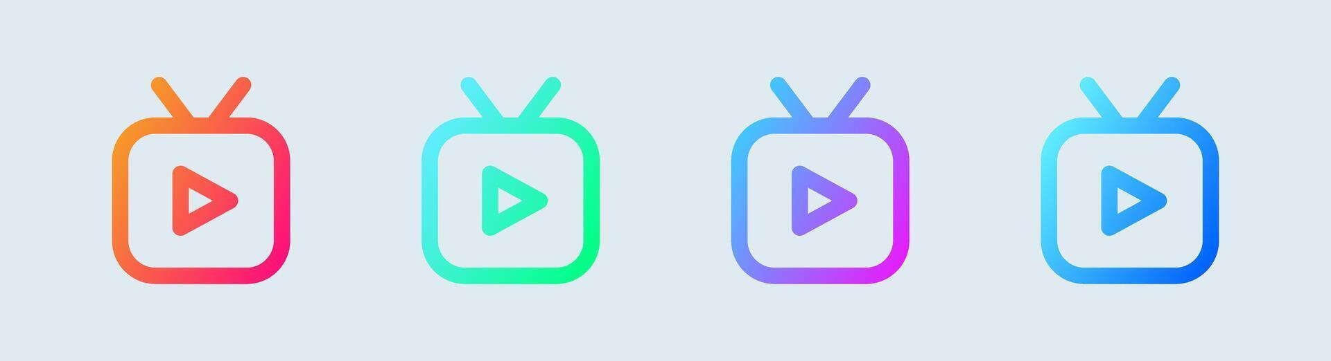 Live line icon in gradient colors. Online signs illustration. vector