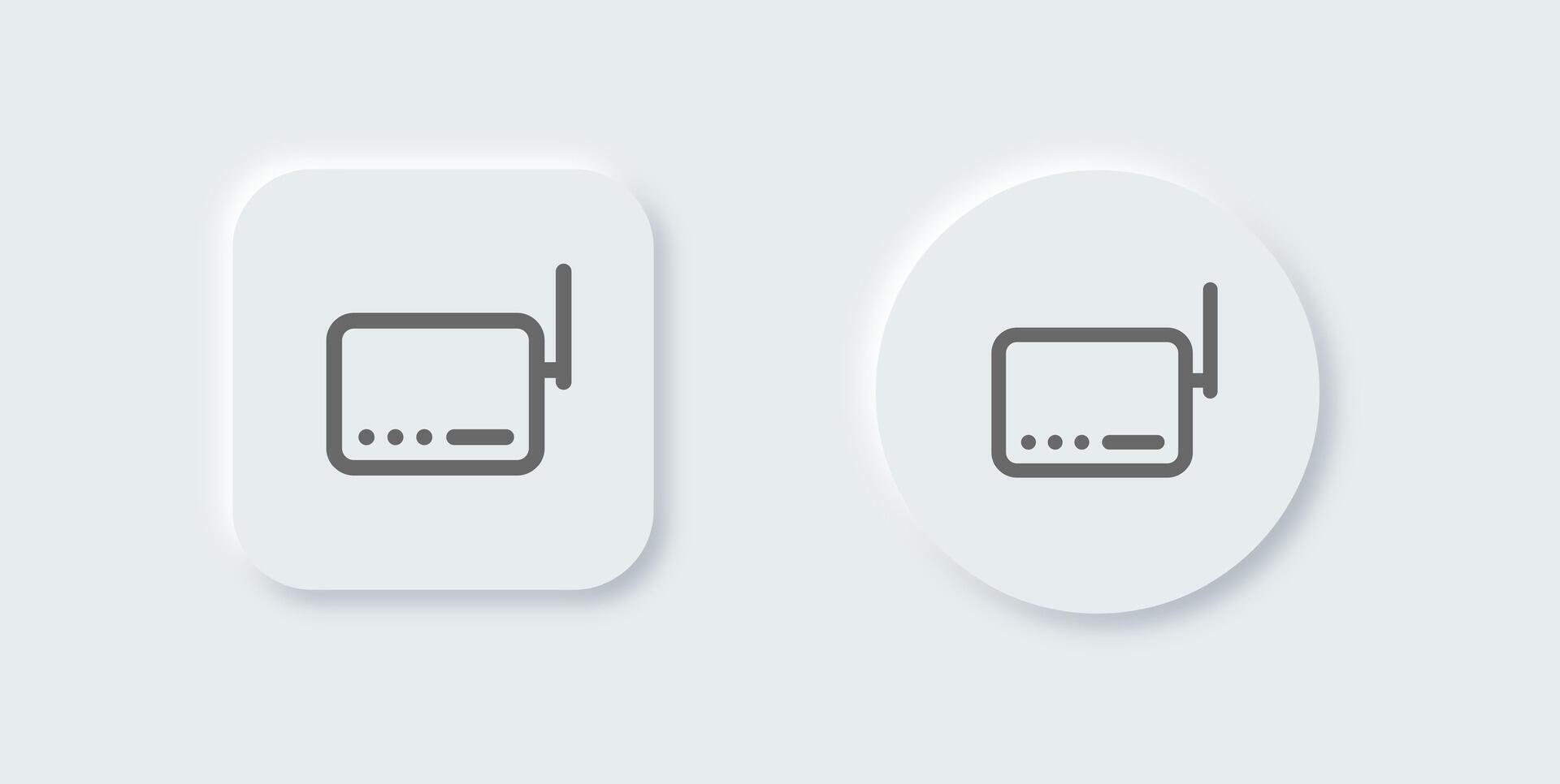 Router line icon in neomorphic design style. Network connection signs illustration. vector