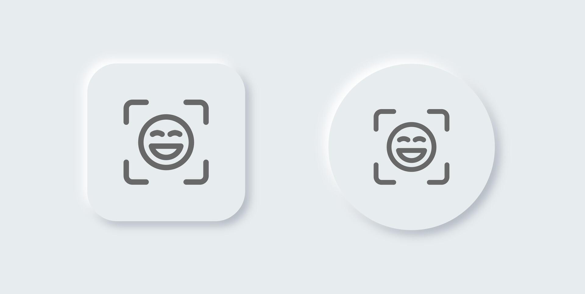 Selfie line icon in neomorphic design style. Photo signs illustration. vector