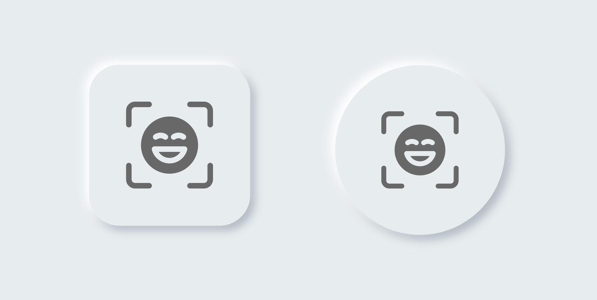 Selfie solid icon in neomorphic design style. Photo signs illustration. vector