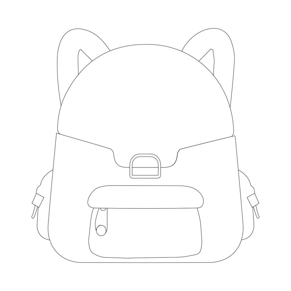 A black backpack silhouette with a front pocket and side pockets. Ideal for use in promotional materials, advertisements, and product vector