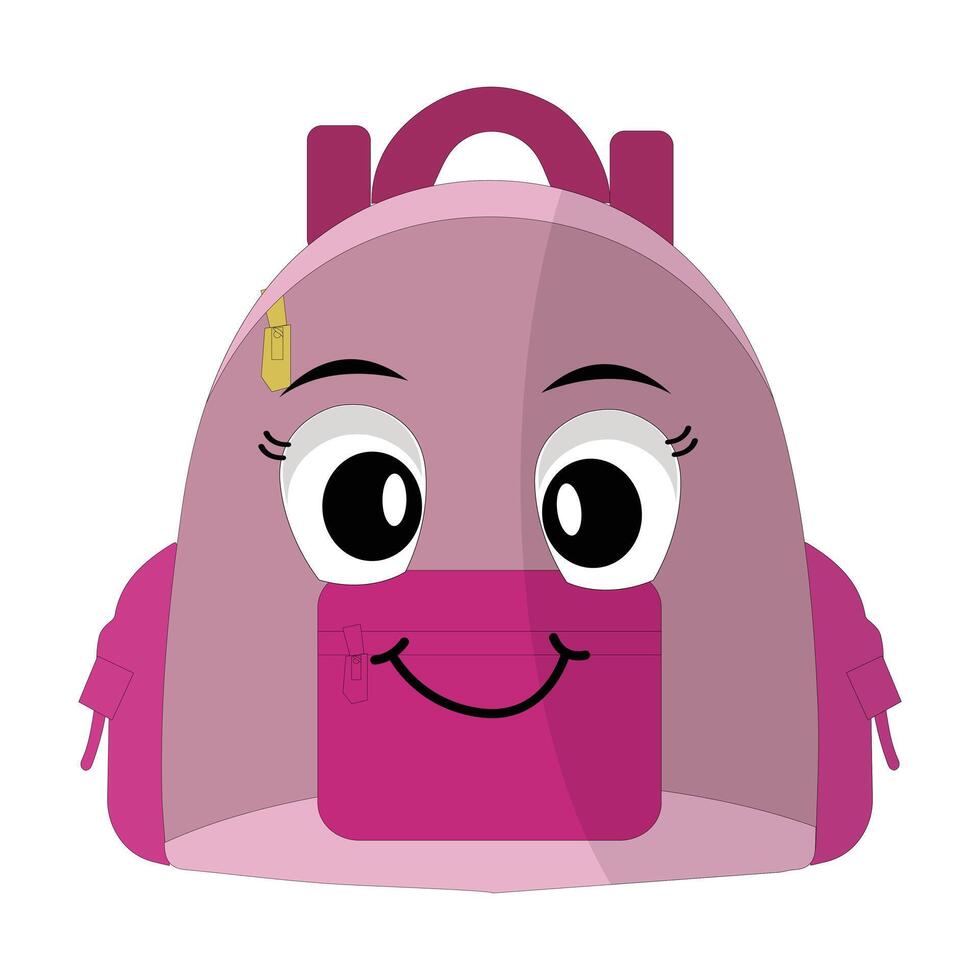 Backpack mascot cartoon Back to school and have fun. Character doodle illustration of walking school bag, Retro character design of a school bag vector