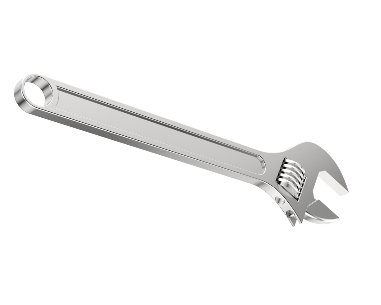 Adjustable spanner isolated on background. 3d rendering - illustration png