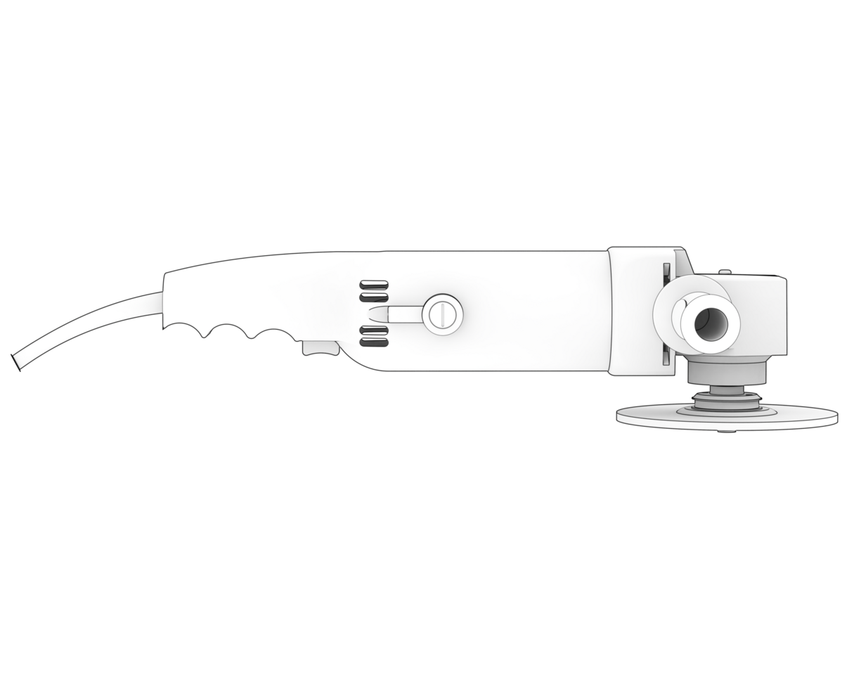 Angle grinder isolated on background. 3d rendering - illustration png