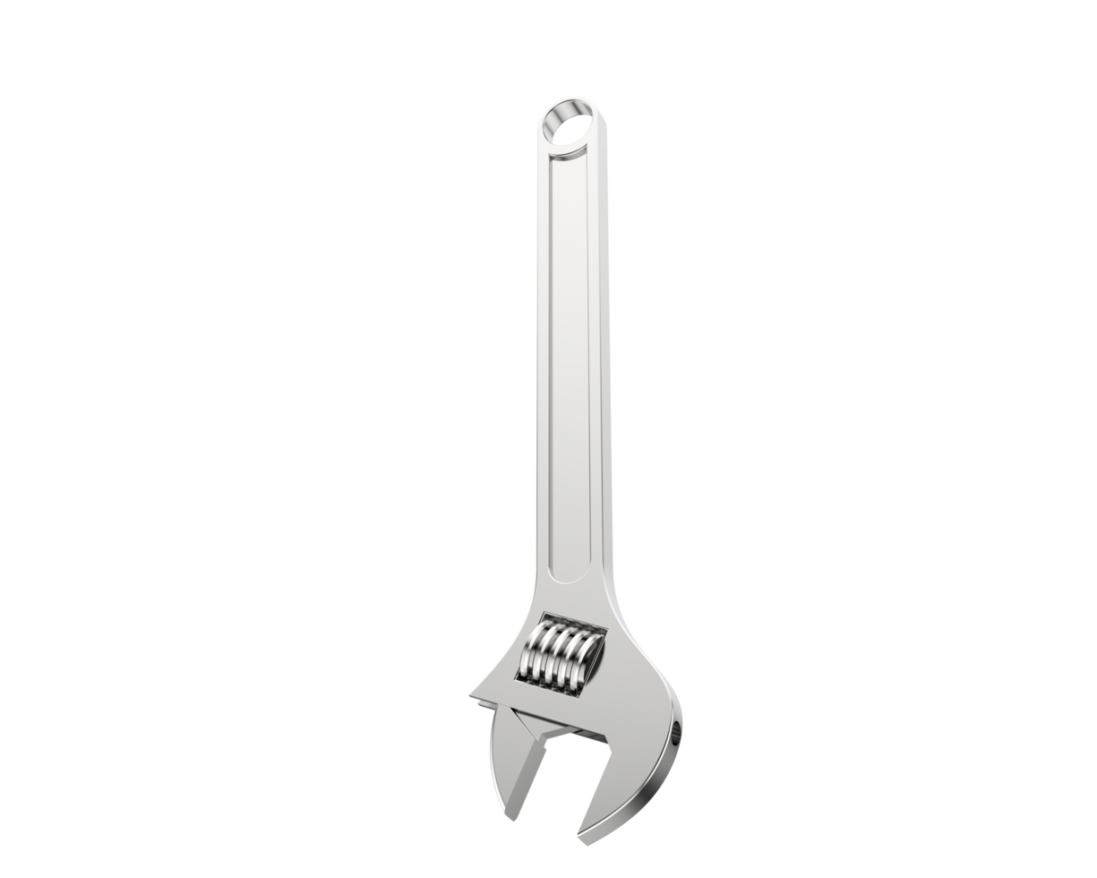 Adjustable spanner isolated on background. 3d rendering - illustration png
