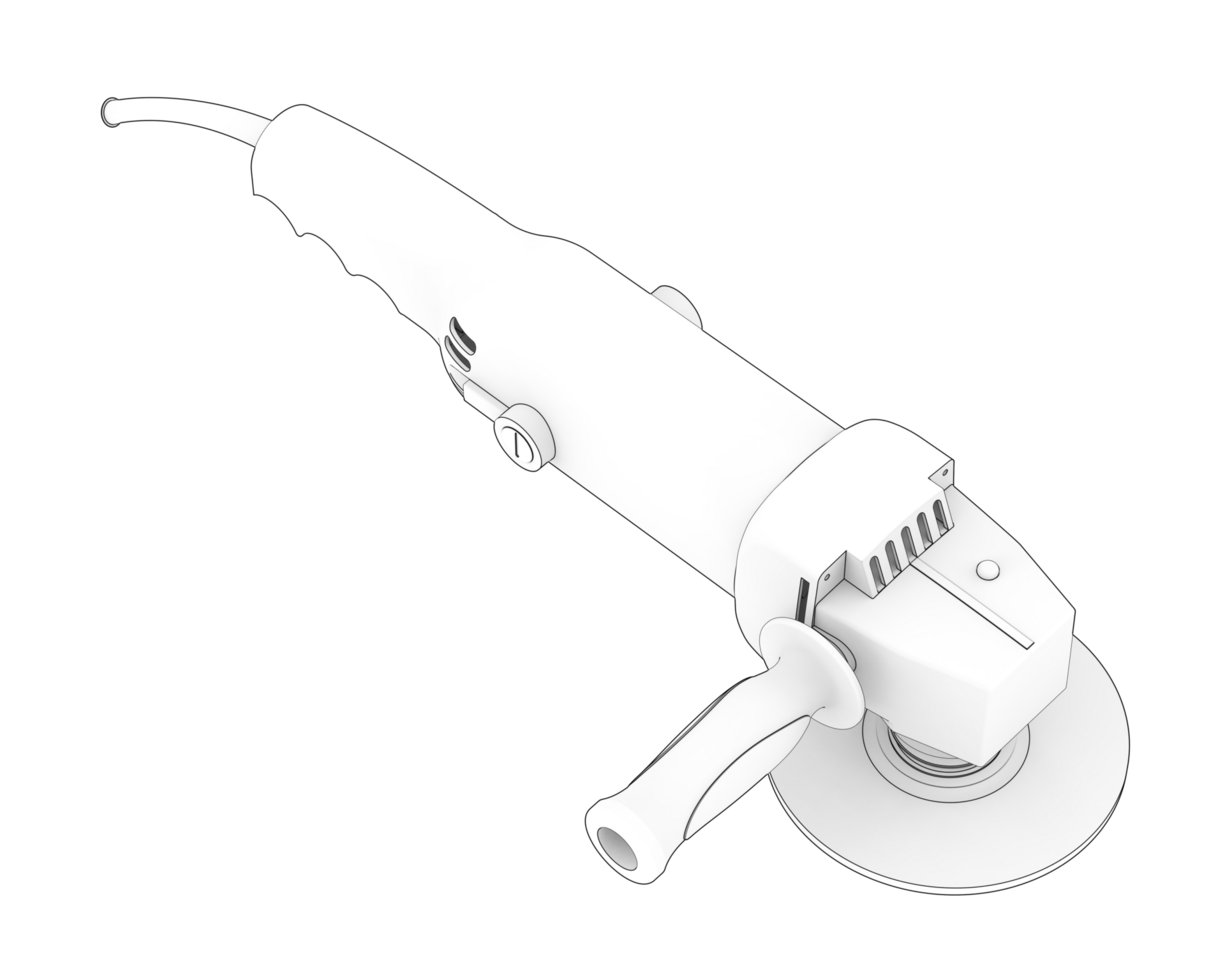 Angle grinder isolated on background. 3d rendering - illustration png