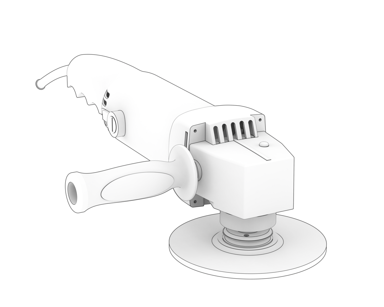 Angle grinder isolated on background. 3d rendering - illustration png