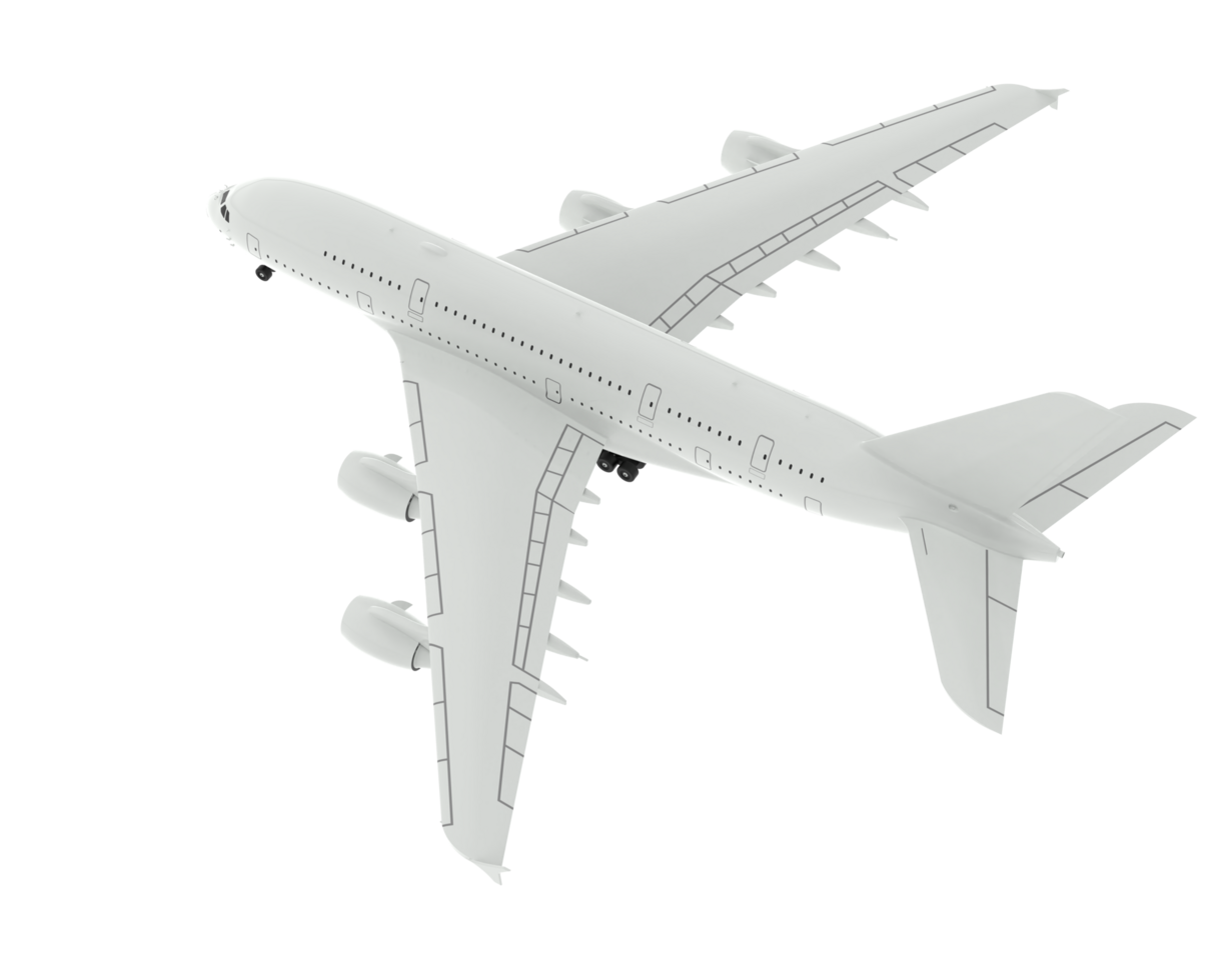 Flying airplane on background. 3d rendering - illustration png