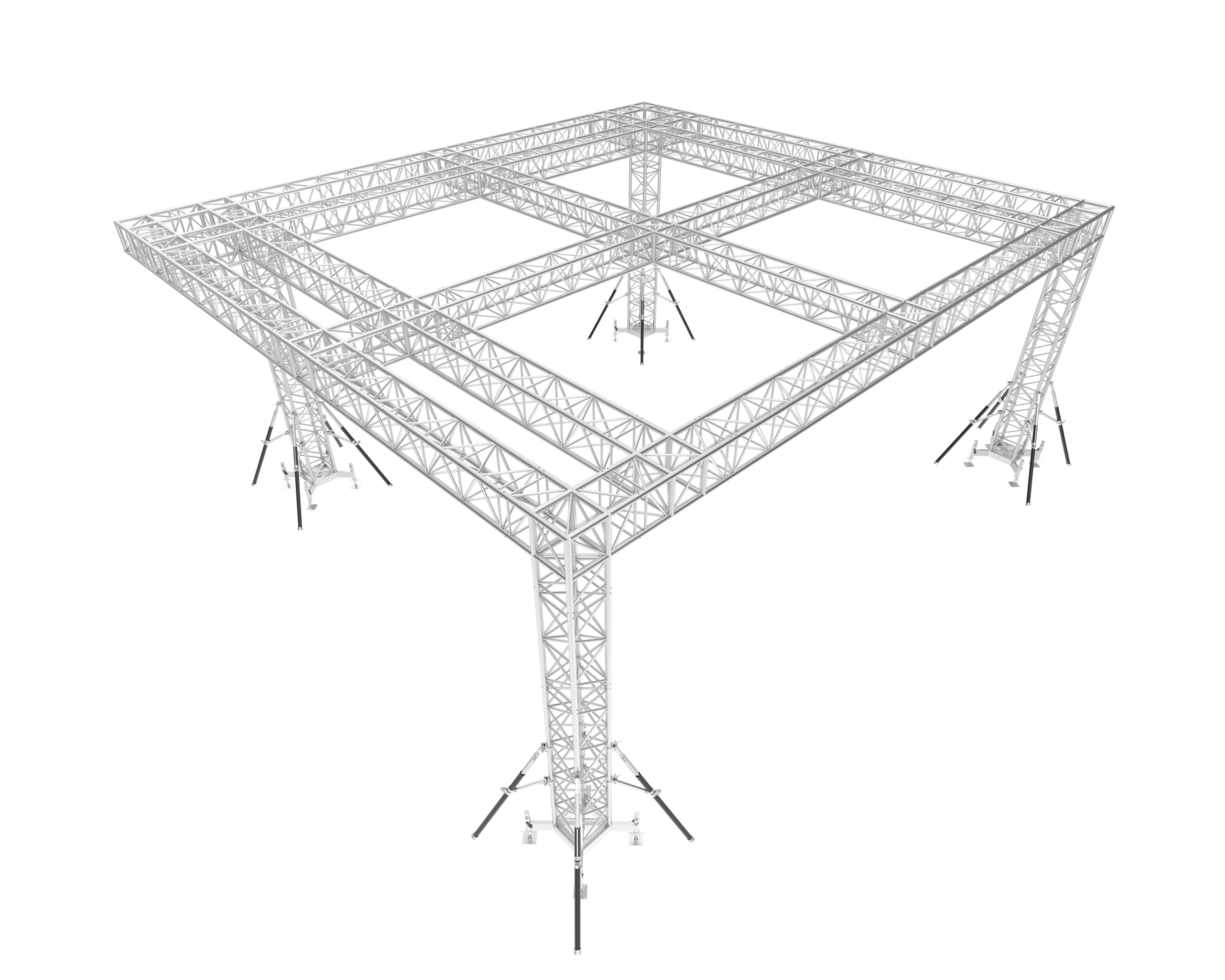 Aluminum structure frame isolated on background. 3d rendering - illustration png