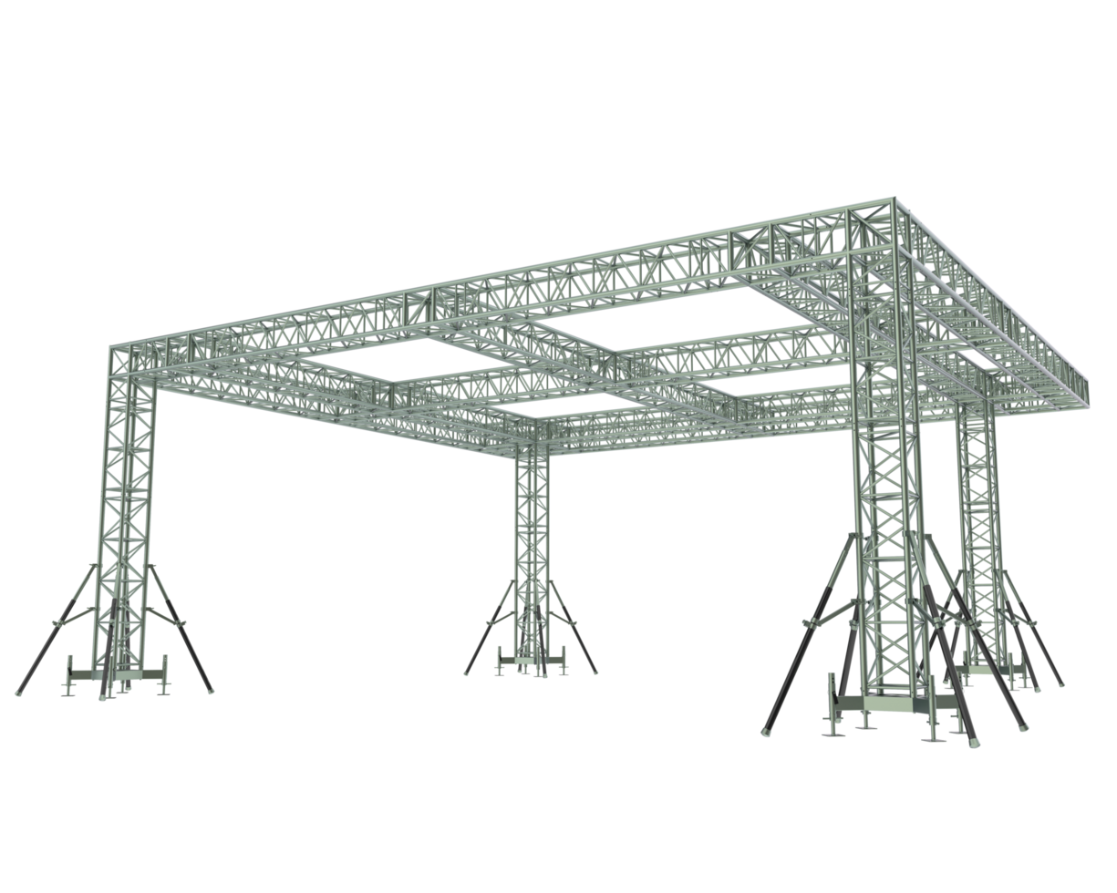 Aluminum structure frame isolated on background. 3d rendering - illustration png