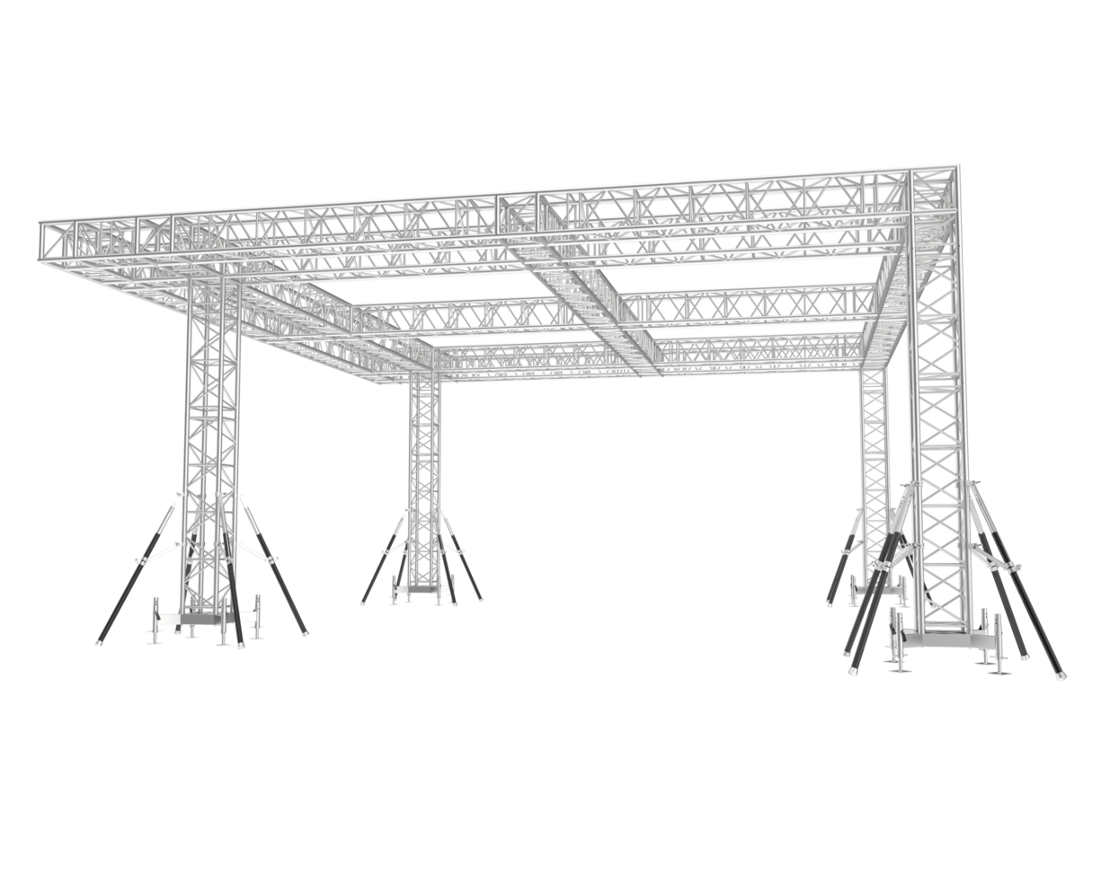 Aluminum structure frame isolated on background. 3d rendering - illustration png