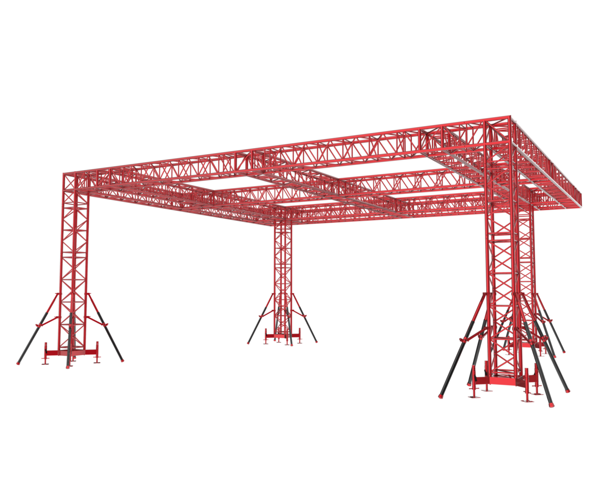 Aluminum structure frame isolated on background. 3d rendering - illustration png