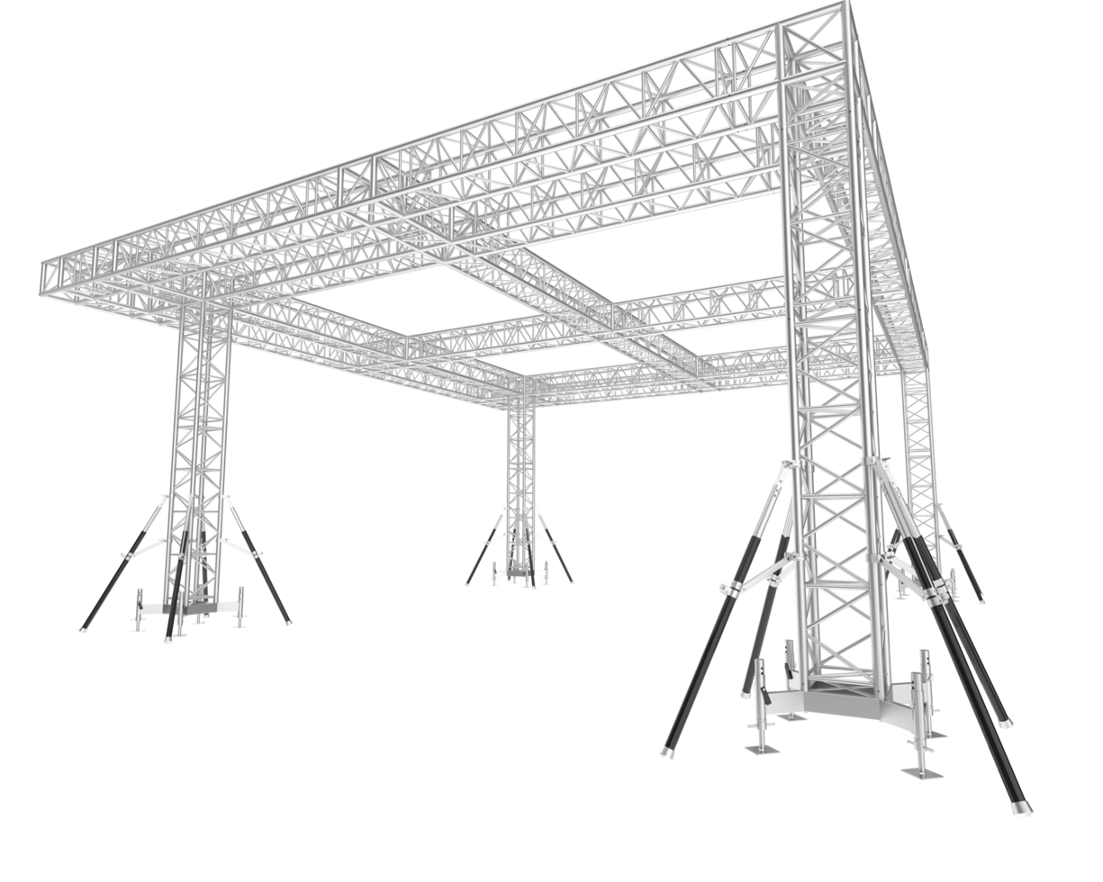 Aluminum structure frame isolated on background. 3d rendering - illustration png