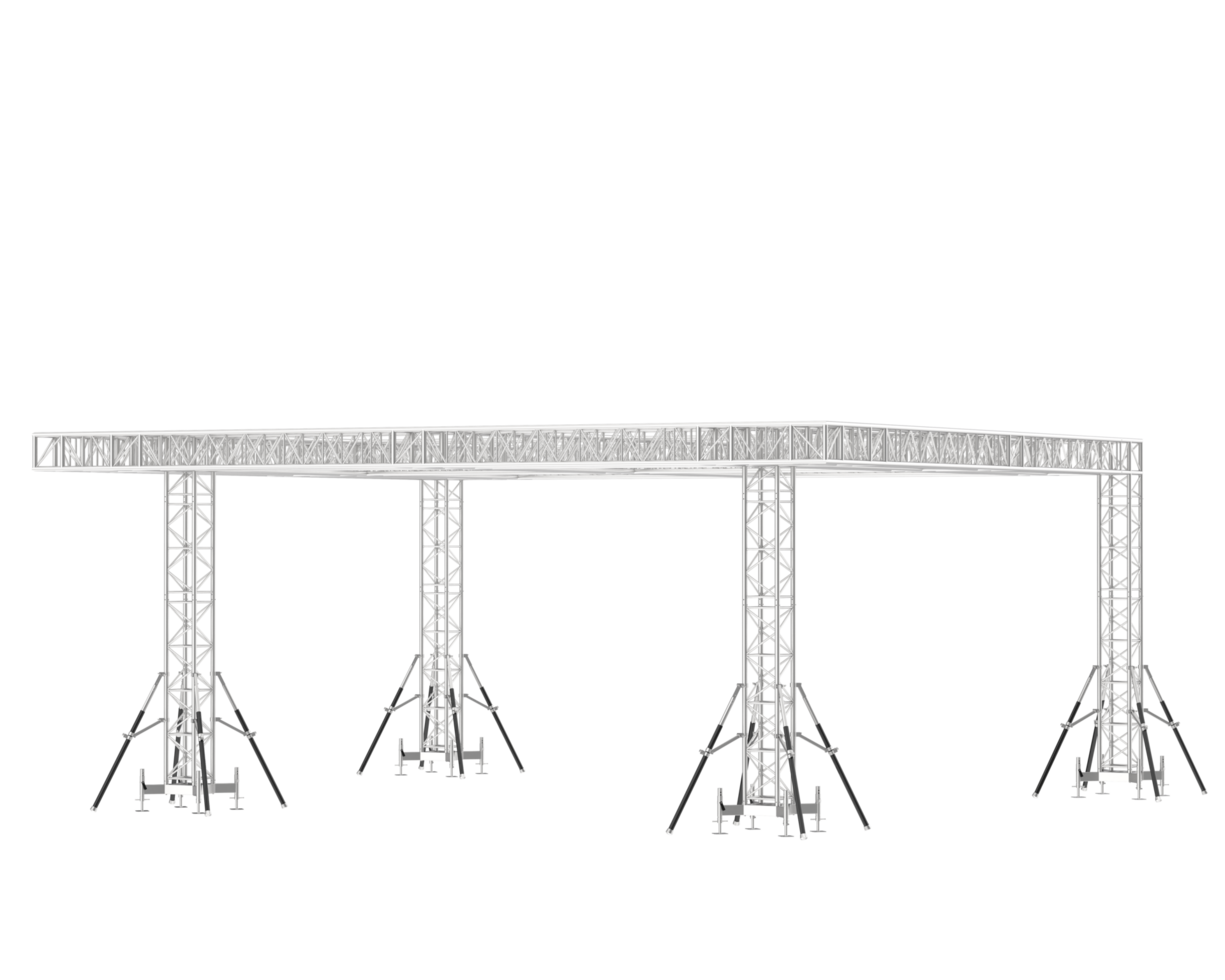 Aluminum structure frame isolated on background. 3d rendering - illustration png