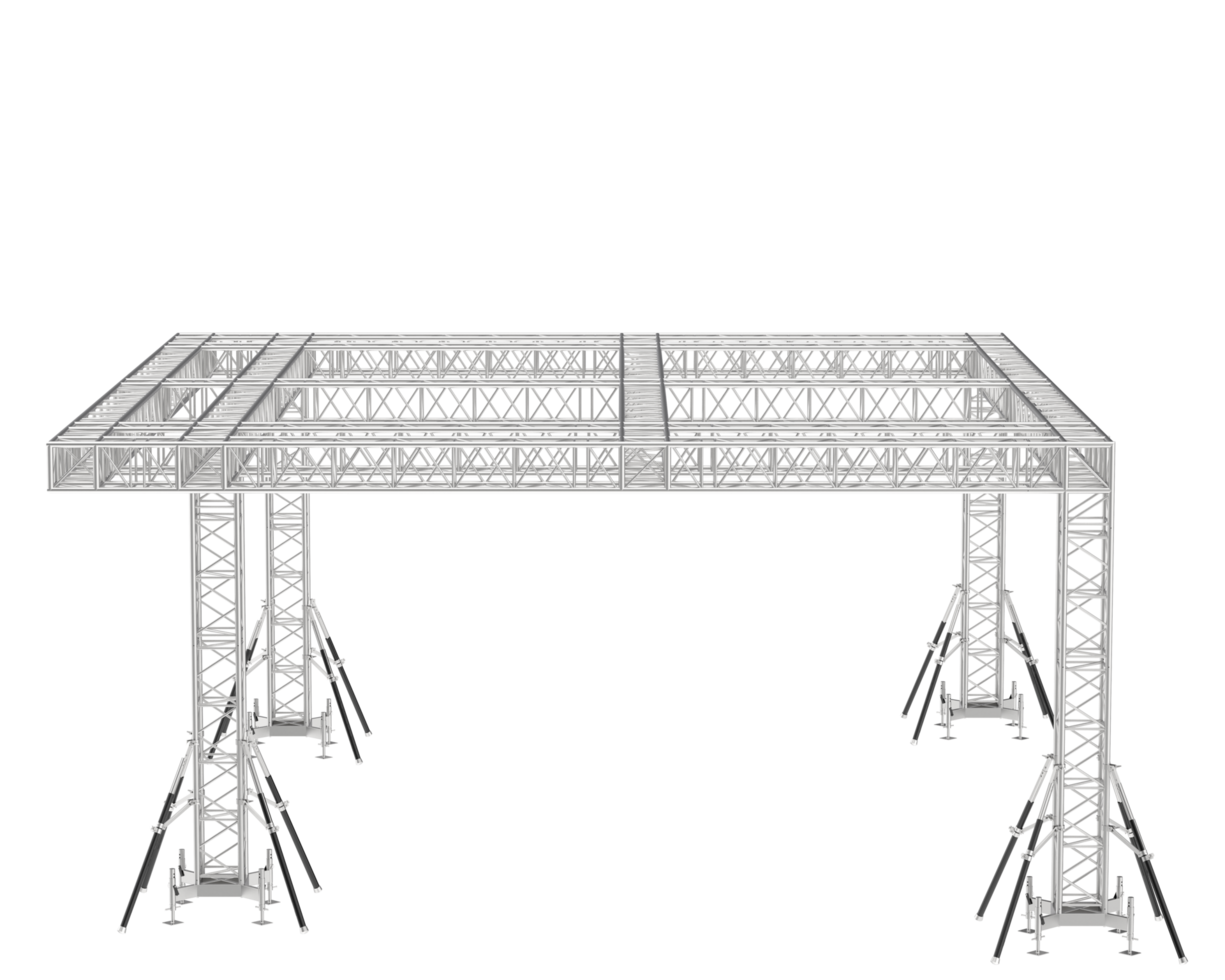 Aluminum structure frame isolated on background. 3d rendering - illustration png
