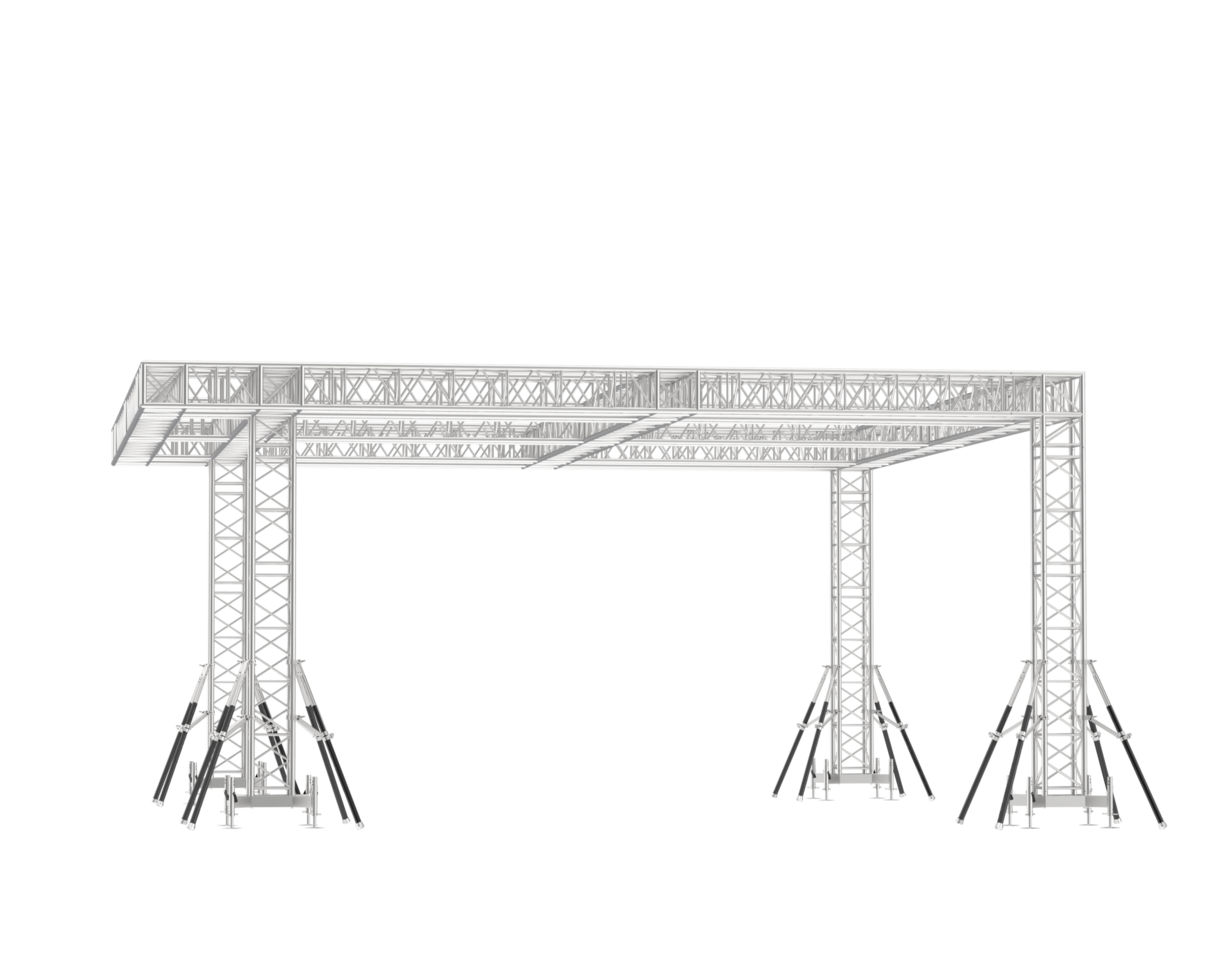 Aluminum structure frame isolated on background. 3d rendering - illustration png