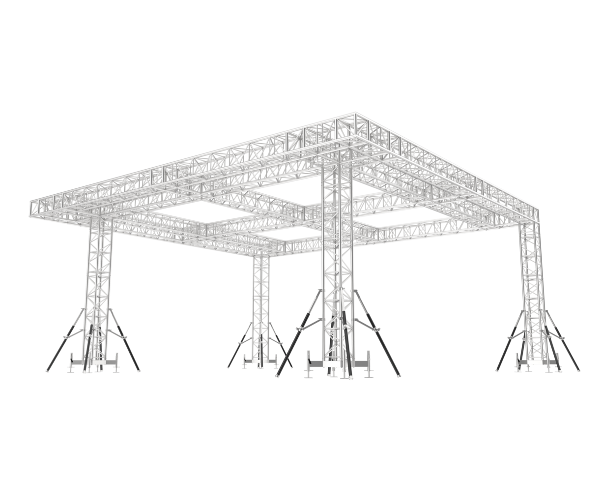 Aluminum structure frame isolated on background. 3d rendering - illustration png