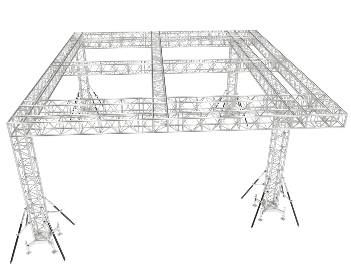 Aluminum structure frame isolated on background. 3d rendering - illustration png