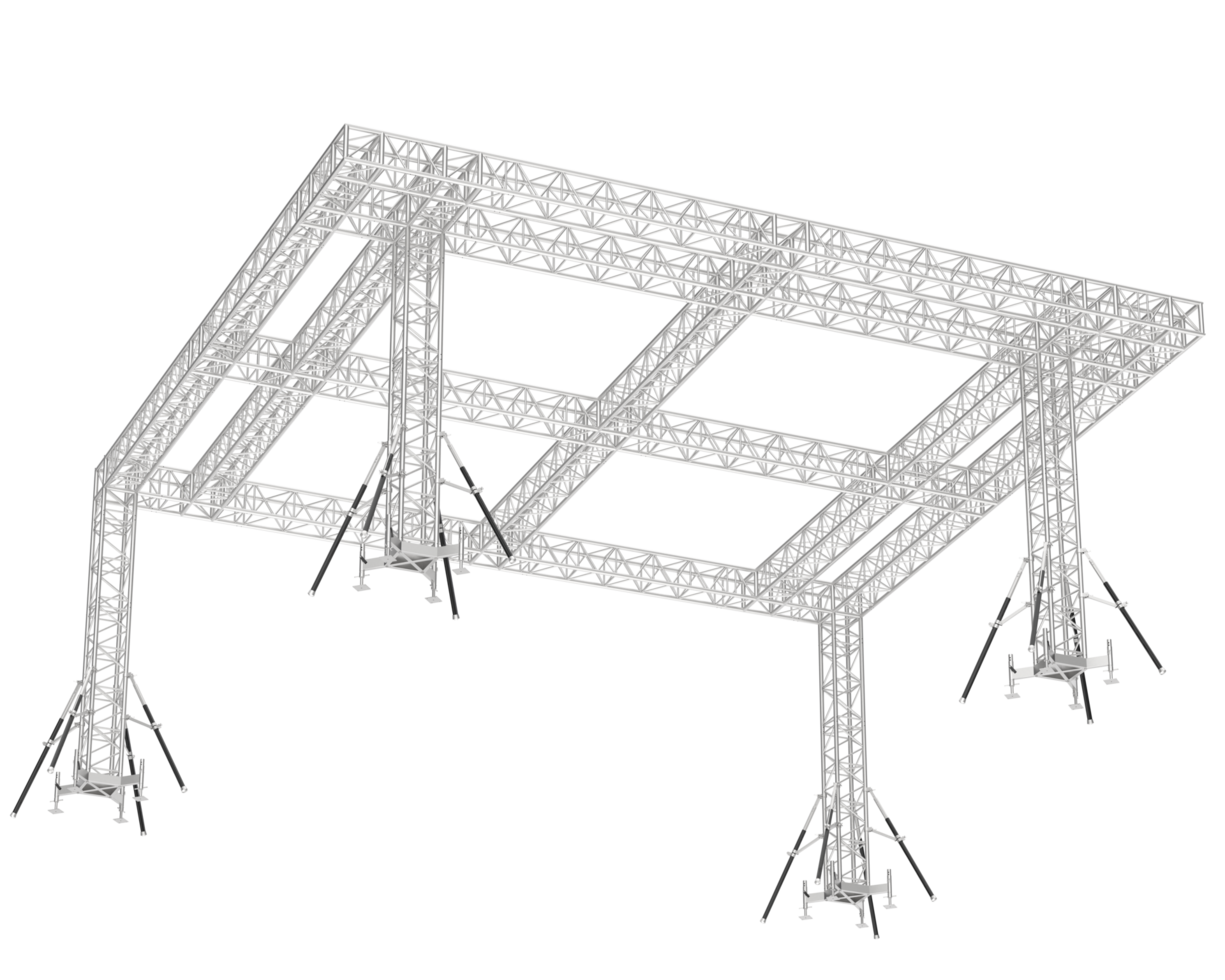 Aluminium Struktur Rahmen isoliert auf Hintergrund. 3d Rendern - - Illustration png