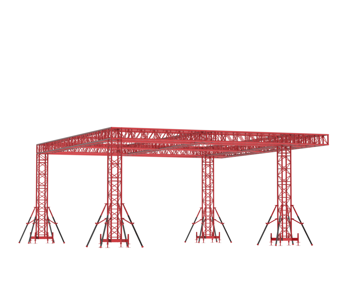 Aluminum structure frame isolated on background. 3d rendering - illustration png