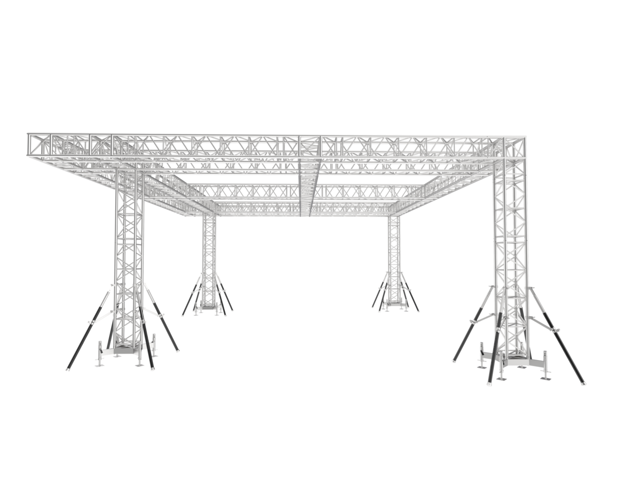 Aluminum structure frame isolated on background. 3d rendering - illustration png