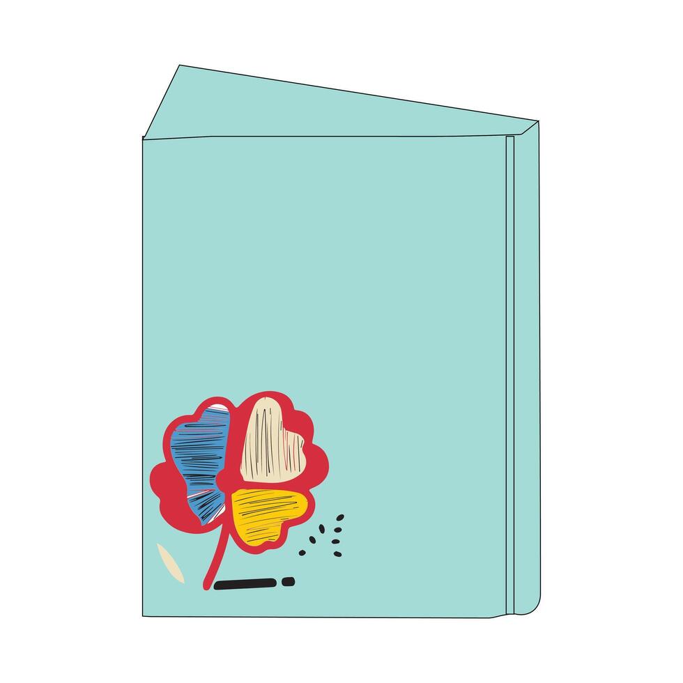 Book paper open or textbook pages with text icon flat cartoon illustration isolated on color background clipart, single book vector