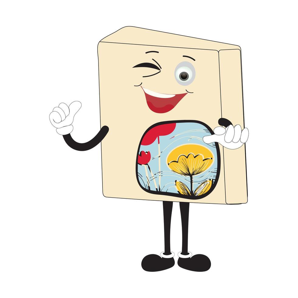 Book character design or book mascot, perfect for logo, web and print illustration, Cute funny book hand drawn cartoon kawaii simple icon Isolated on white background. vector